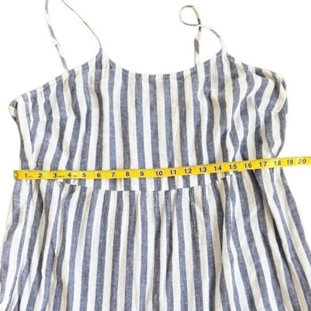 Beach Lunch Lounge Lana Striped Maxi Linen Dress Tiered Smocked Bodice XL - Picture 8 of 9
